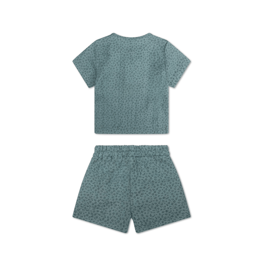 Leopard | groen jongens set strand – muslin