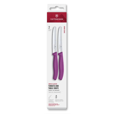 Victorinox tomaat- tafelmes 2 stuks paars kartel