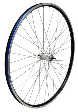 Kgz Kgz voorwiel 28 inch (622) velg zwart zilver vaste as