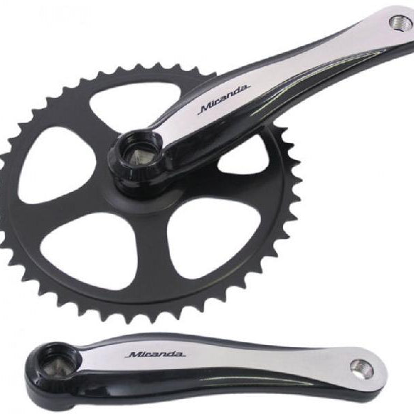 Miranda crankset beta1 plus 46 tands 3 32 blad staal crank alu zwart