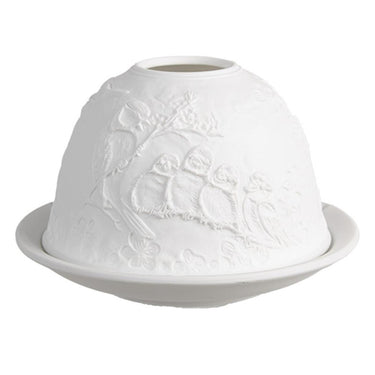 Clayre eef theelichthouder vogels porselein ã˜12x8cm