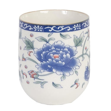 Clayre eef thee-of koffiemokje blauwe bloem ã˜6x8cm 100ml