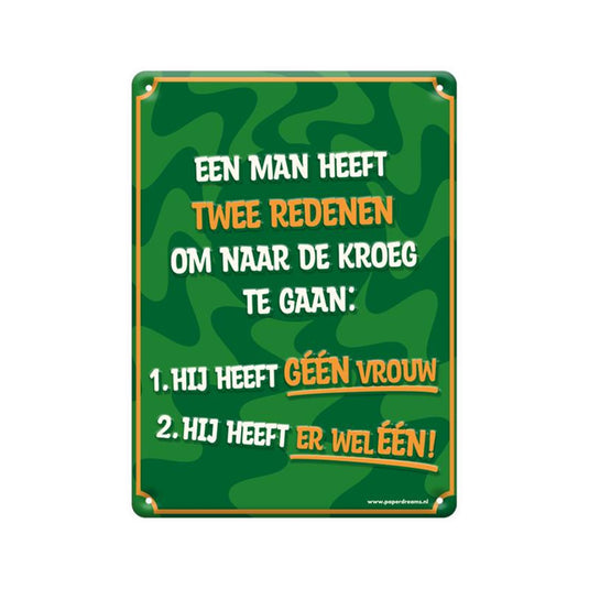Paperdreams tekstbord metaal - twee redenen