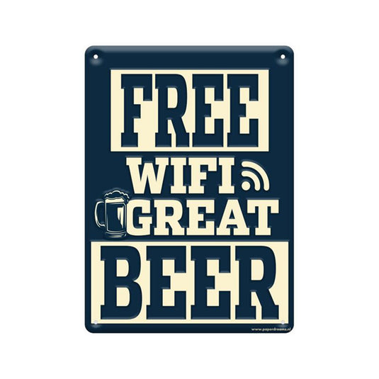 Paperdreams tekstbord metaal 22x16,5cm - free wifi
