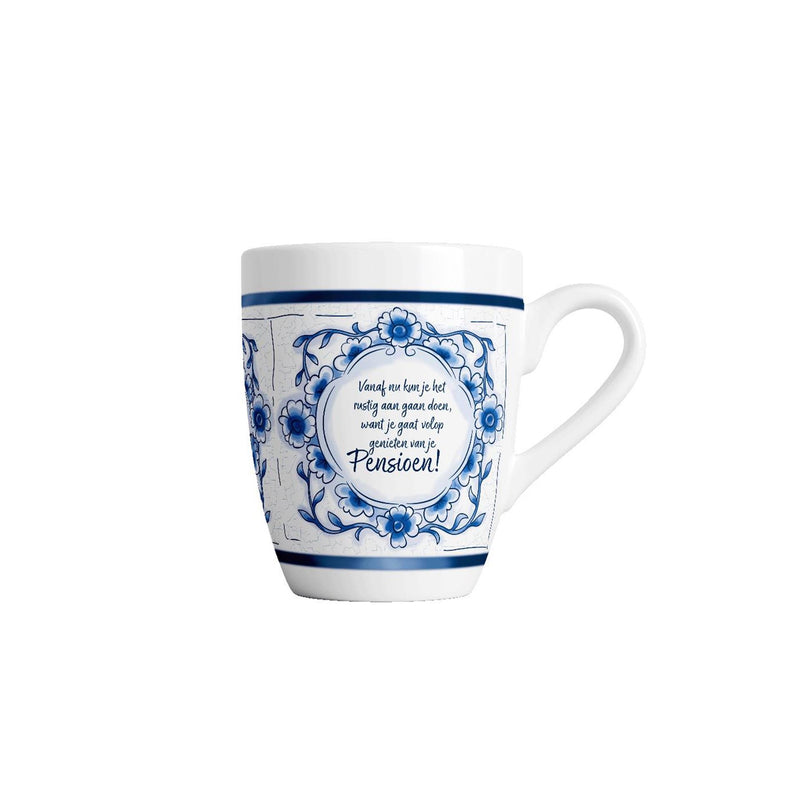 Afbeelding laden in galerijviewer, Paperdreams delfts blauwe mok - pensioen - keramiek 440ml
