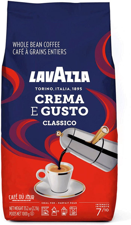Lavazza crema e gusto classico koffiebonen - koffie blend van robusta en arabica bonen - intensiteit 7 10 - 1 kg