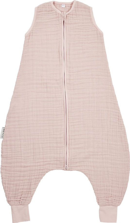 Meyco baby uni baby zomer slaapoverall jumper - pre-washed hydrofiel - soft pink - 104cm - 0.5 tog