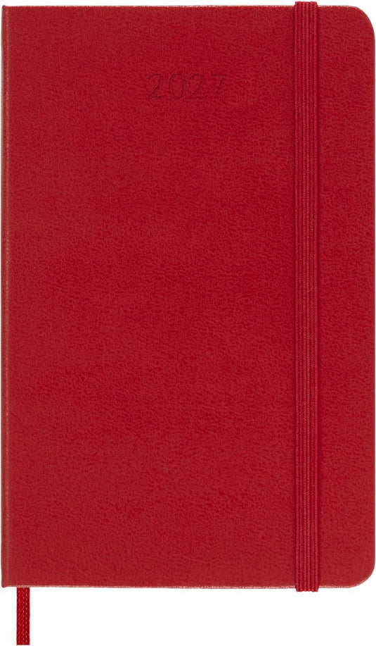 Moleskine 12 maanden agenda - 2027 - wekelijks - pocket - harde kaft - rood