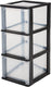 Iris organizer chest ladesysteem a4 - 3 diepe lades - 3 x 13l - kunststof - zwart transparant