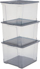 Iris useful storage opbergbox - 30l - kunststof - grijs - set van 3
