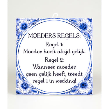 Paperdreams tegel delfts blauw - moeders regels