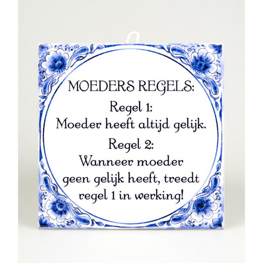 Paperdreams tegel delfts blauw - moeders regels
