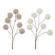Decoris kunsttak met bolletjes imitatiebont h.69cm 2 assorti
