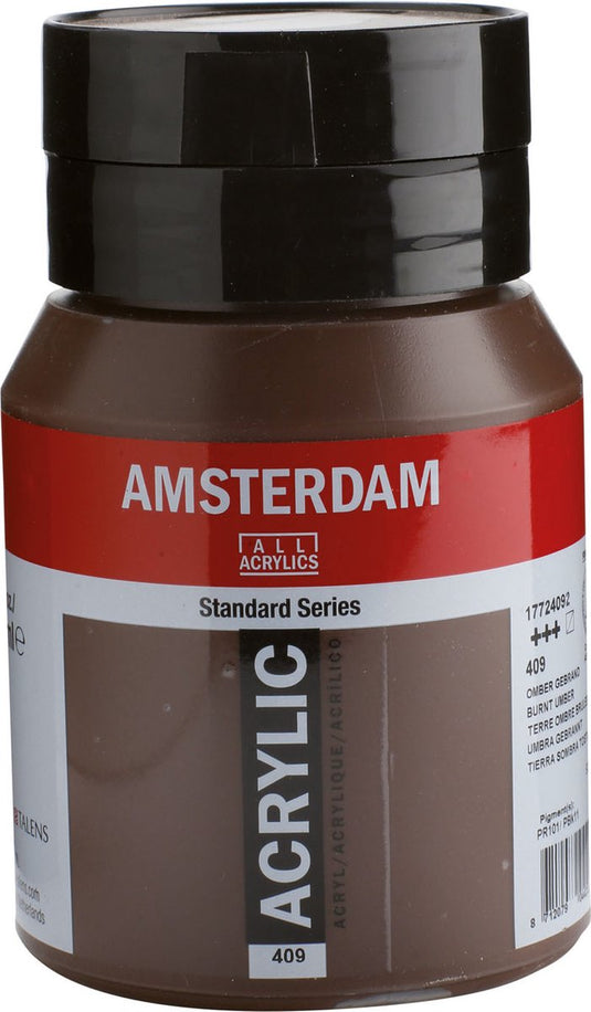 Amsterdam standard series acrylverf pot 500 ml omber gebrand 409