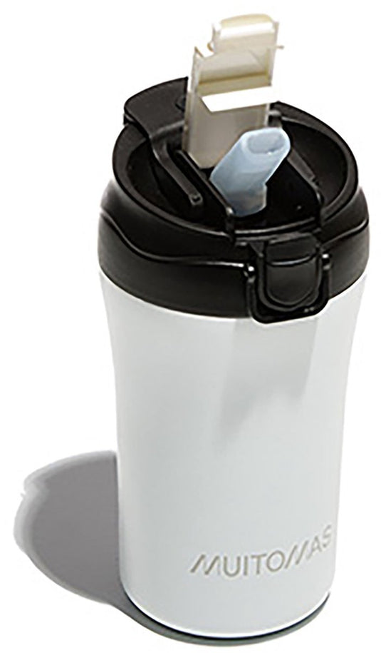 Muitomas thermofles - dubbel geïsoleerde voering -350ml – vergrendeling op dop - 12 uur warm of 24 uur koude dranken – wit