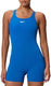 Speedo endurance+ legsuit dames sportbadpak - kleurvast badpak dames met pijpjes - zwempak dames met borstvoering - sportbadpak dames met racerback - blauw - 40