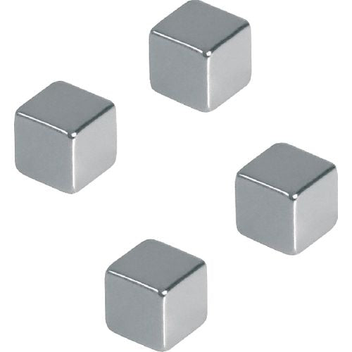 Neodym magneten franken 10x10mm chroom 4 stuks