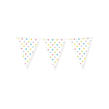 Paperdreams party vlags - party dots 4 meter pe polyetheen