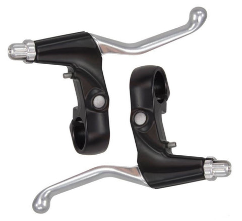 Brake lever set Saccon 3 finger - silver/black