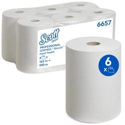 Papieren handdoeken scott slimroll 6657 papier