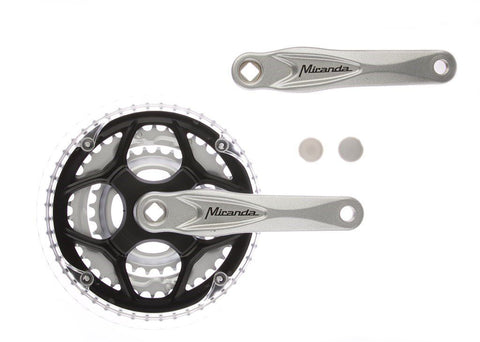 Miranda crankset alfa 3 8mm crank 170mm 48/38/28t silver