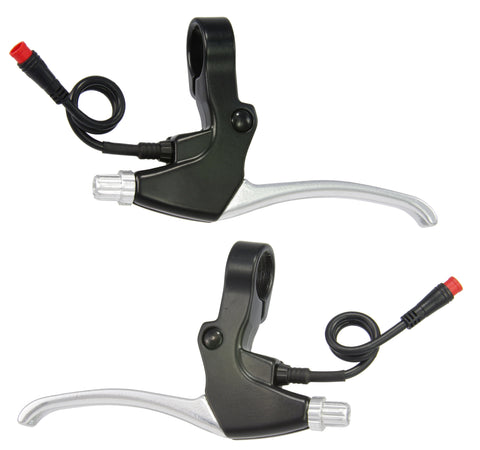 Brake lever set Saccon LEBK74A5P0S E-bike with brake interrupter - black/silver