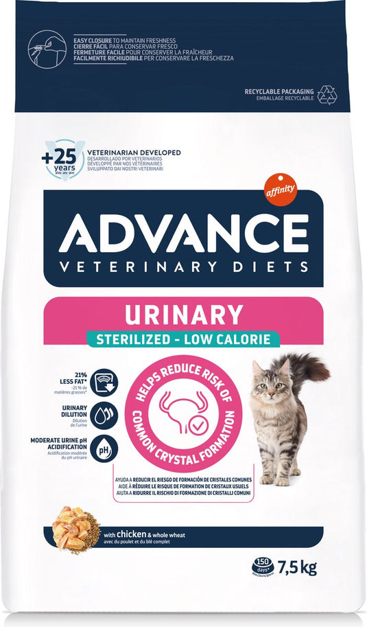 Advance veterinary diet cat - urinary - sterilized - low calorie - kattenvoer - 7,5 kg
