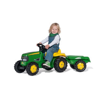 Load image into Gallery viewer, Rolly toys john deere traptractor rollykid - met aanhanger - vanaf 3 jaar
