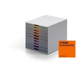 Durable ladenkast varicolor® 10 - lichtgrijs meerkleurig - 10 laden - a4