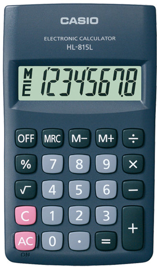 Casio hl-815l calculator pocket basisrekenmachine zwart