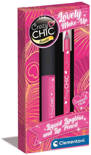 Clementoni crazy chic lipgloss en lipliner aardbei