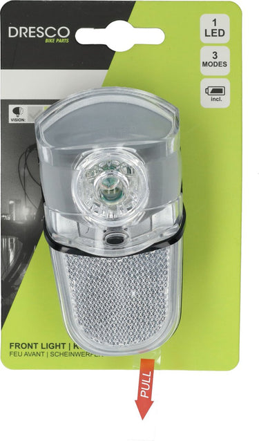 Dresco fietsverlichting - fietslamp tour - led koplamp chroom