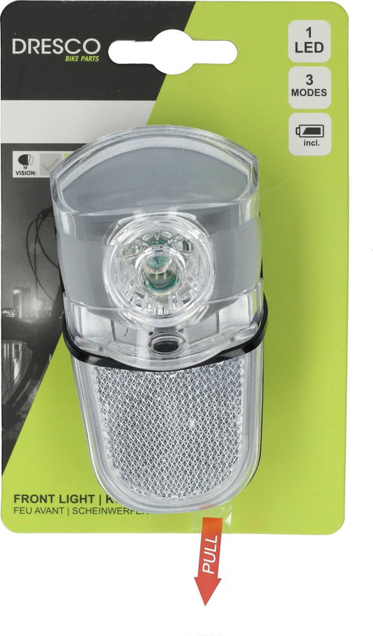 Dresco fietsverlichting - fietslamp tour - led koplamp chroom