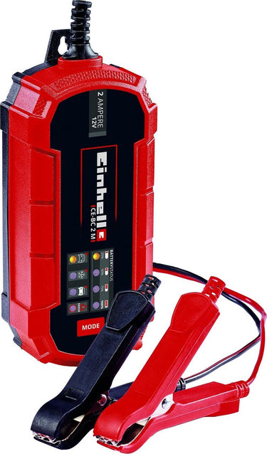 Einhell acculader ce-bc 2 m - laadvoltage: 12 v - max. laadstroom: 2 a - accu's van min. 3 tot max. 60 ah - druppellaadfunctie - geschikt voor gel, agm, onderhoudsvrije loodzuur accu's
