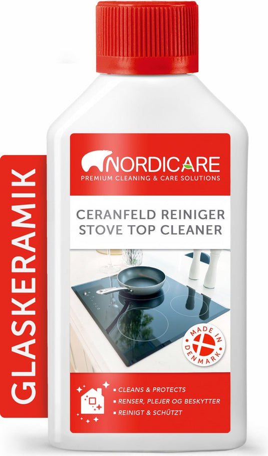 Nordicare keramische kookplaat reiniger (250ml) voor keramische kookplaat of inductiekookplaat - keramische kookplaat reiniger voor ingebrande glaskeramische - inductiekookplaat reinigingsmiddel spray