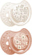 Difrax lovi fopspeen dynamisch - classy - 6 tot 18 maanden - blossom - wit oranje - 2 stuks