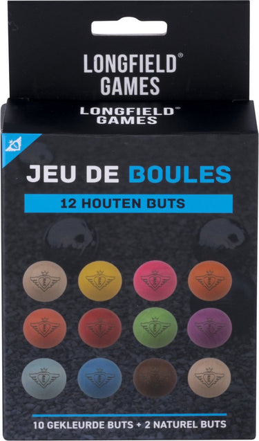 Engelhart jeu de boules houten buts set – 24 stuks fluor naturel – ø30 mm – pétanque – longfield