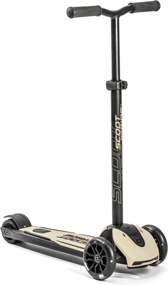 Scoot ride highwaykick 5 led - kinderstep - led voorwielen, 3 wielen, antislip deck voetrem - verstelbaar stuur 60-90 cm, afneembare stuurstang - 5+ jaar (118-180 cm), max 80 kg, pu wielen 120 80 mm, ash
