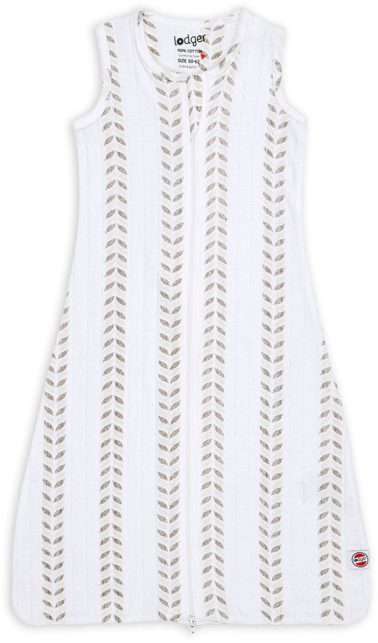 Lodger hopper - baby zomerslaapzak - hydrofiel - creme - 62cm - 0.3 tog - biologisch katoen