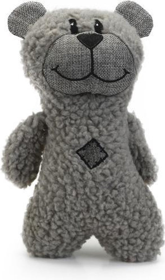 Beeztees hondenknuffel boris - met piep - hondenspeelgoed - grijs - 23x15x8 cm