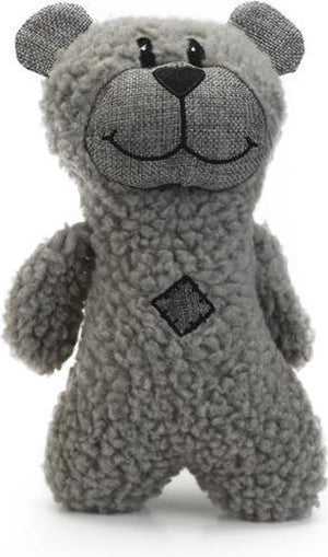 Beeztees hondenknuffel boris - met piep - hondenspeelgoed - grijs - 23x15x8 cm