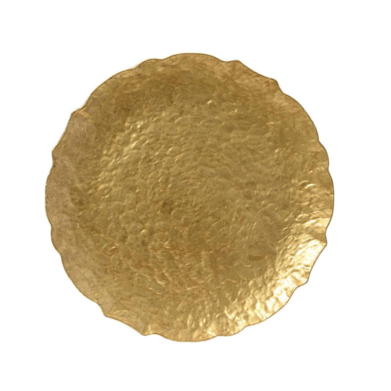 Load image into Gallery viewer, Decoris decobord kunststof slagwerklook ã˜33cm goud
