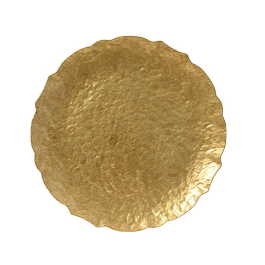 Decoris decobord kunststof slagwerklook ã˜33cm goud