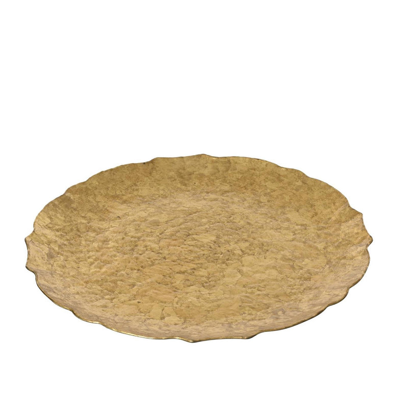 Load image into Gallery viewer, Decoris decobord kunststof slagwerklook ã˜33cm goud
