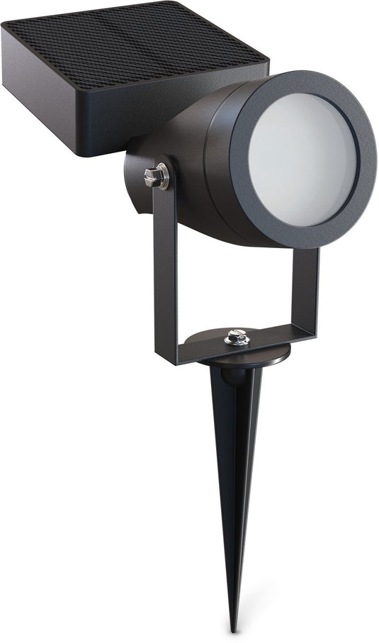 Calex cesena solar buiten spotlight – 20 lumen – 2700k warm wit – ip65 – solar – usb-c oplaadbaar – 0.85w zonnepaneel – 1200mah vervangbare batterij – zwart
