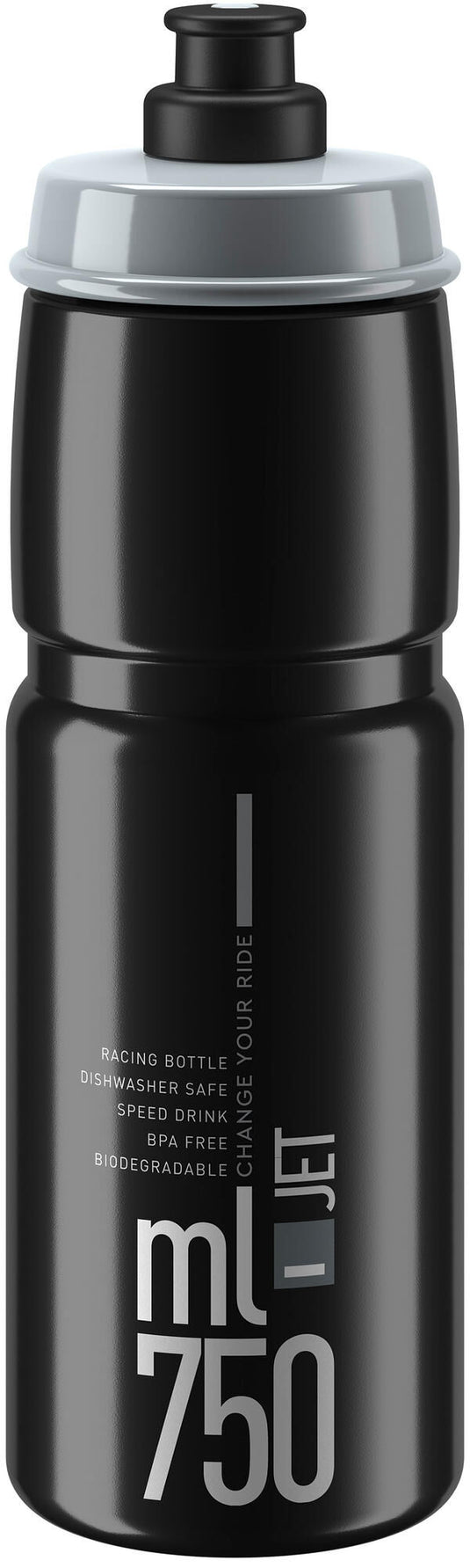 Elite bidon jet plus bottle jet plus 750ml black grey