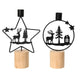 Decoris kandelaar kersttafereel zwart h21cm