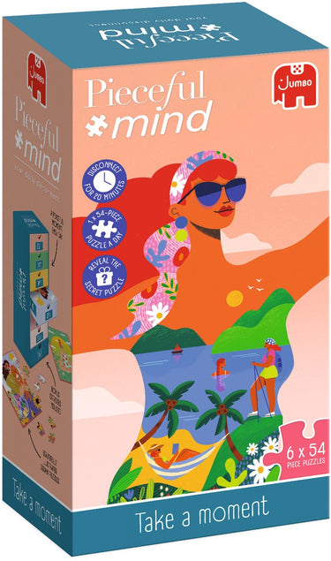 Jumbo pieceful mind - take a moment - legpuzzel - 6 puzzels van 54 stukjes - mindfulness oefening - ontspanning cadeau - vanaf 14 jaar