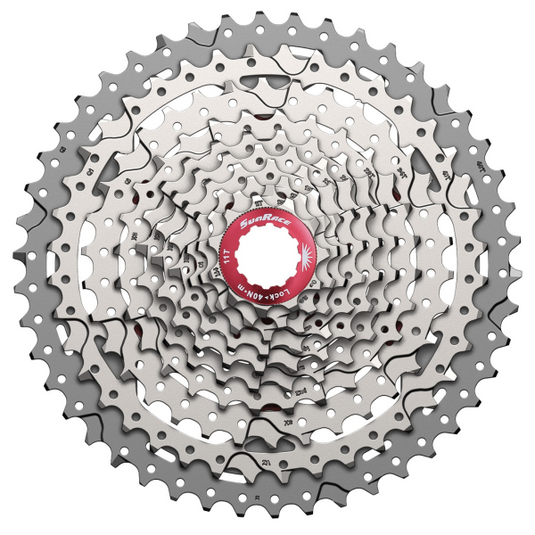 SunRace csmx3 10 speed cassette 11-42t. zilver metallic