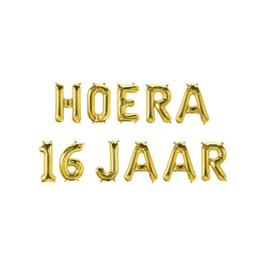Paperdreams folie ballon letterslinger - hoera 16 jaar